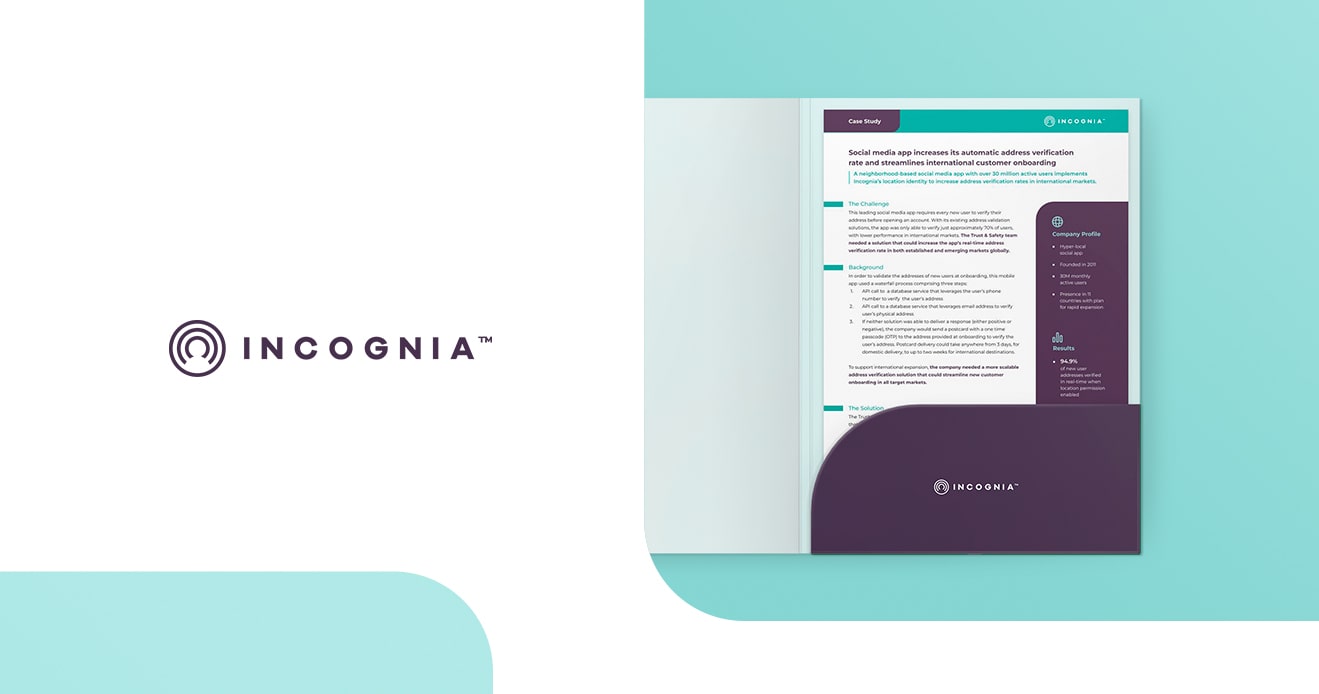 Cover of Incognia's Case Study about Address Validation for Social Media App